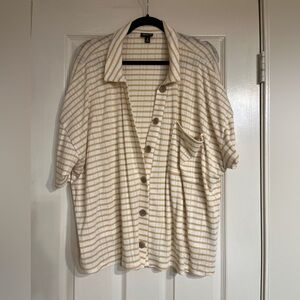 Torrid Beige and White Striped Top